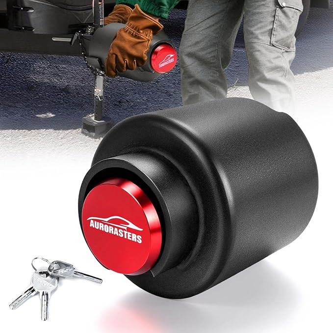 Trailer Lock fits 2 5/16 Couplers,Heavy Duty Trailer Tongue Coupler Lock Anti Theft for RV Travel/Utility/Pickup/Boat/Camper Trailer-Red