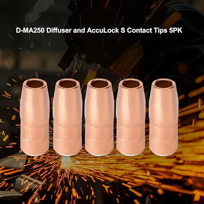 5PK N-A5800C AccuLock S Nozzle, Large, 5/8" Bore, Flush, For Miller MDX-250 MIG GUN Fit D-MA250 Diffuser and Bernard AccuLock S sconsumables