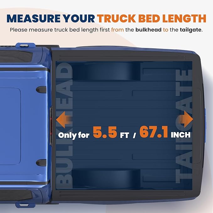 Tri 3-Flip 5.5 FT Soft Truck Bed Tonneau Cover Compatible with 2009-2014 Ford F150 F-150 Styleside (Excl Raptor Series) Truck Bed Cover Navy Blue Design