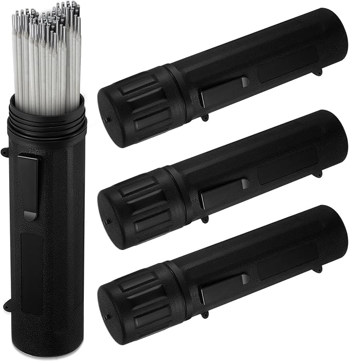Zonon 4 Pcs Electrode Rod Storage Tube 14 Inch Airproof and Waterproof Welding Rod Holder for Canister(Black)