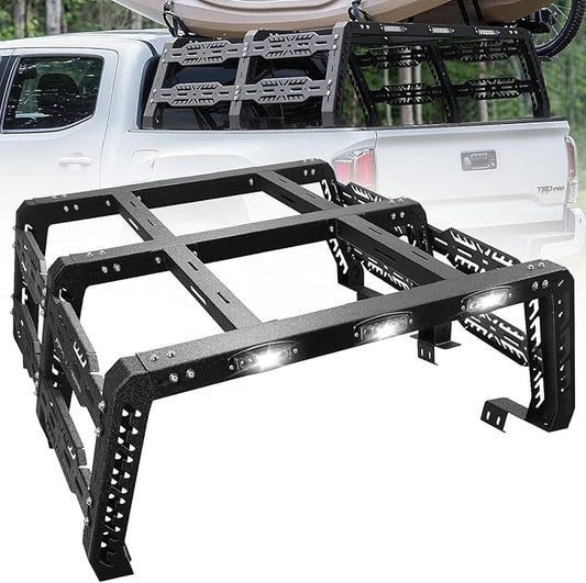 Overland Bed Rack for Full Size Truck 22" 1/2 Bed Rack Compatible with 2007-2025 Toyota Tundra with Factory Bed Rails, for Without Tonneau Bed Cover.