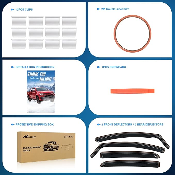 Nilight Vent Window Visors for Ford Fusion 2013 2014 2015 2016 2017 2018 2019 2020, in-Channel Rain Guards, Original Window Deflectors-4PCS