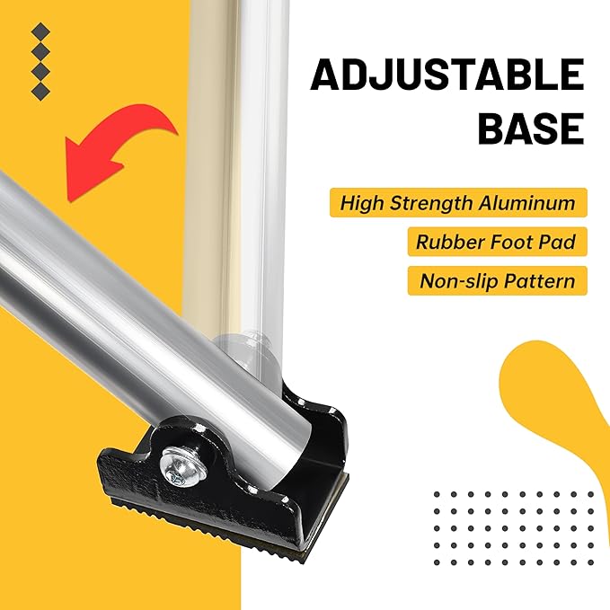 KUAFU 60'' Bunk Bed Ladder with RV W/Hook and Rubber Foot Pads Aluminum RV Camper Bunk Ladder with Non-Skid Steps for Safe Climbing 450LBS