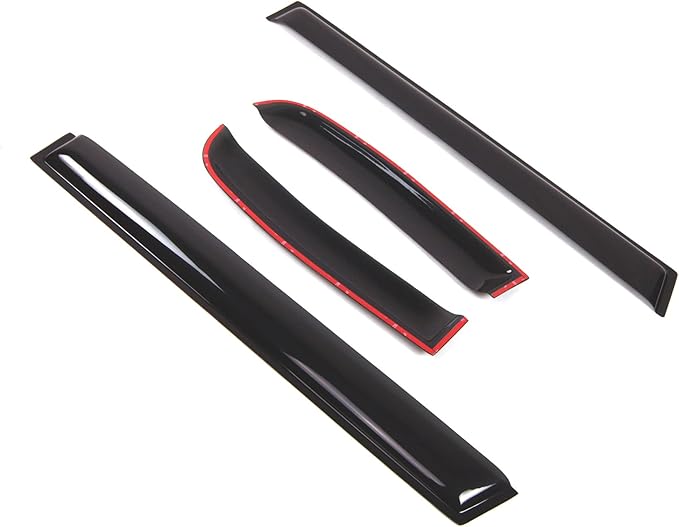 TuningPros Outside Mount Window Vent Visors Rain Guards Compatible with Toyota FJ Cruiser 2007-2014 | Side Window Wind Deflectors Rain Shields | Smoke Tinted, 4 Pcs Set, DGWV-427