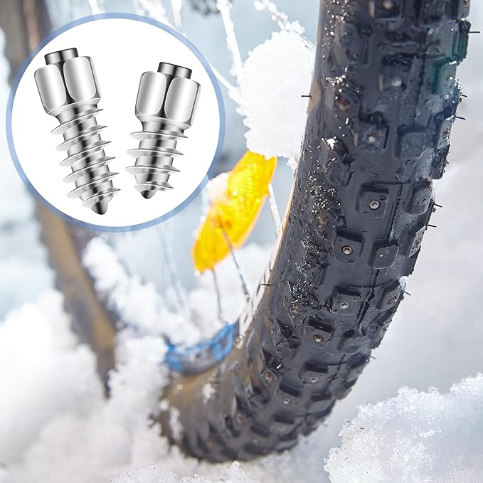 500pcs 4x12mm& 4x9mm Carbide Screw Tire Studs Anti Slip Snow Tire Studs Wheel Tyre Anti Ice Snow Spikes for Suv/tractor/atv/utv/motorcycle, with Installation Tool