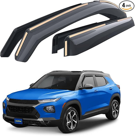 Goodyear Shatterproof in-Channel Window Deflectors for Chevrolet (Chevy) Trailblazer 2021-2026, Rain Guards, Window Visors for Cars, Vent Deflector, Car Accessories, 4 pcs - GY007914