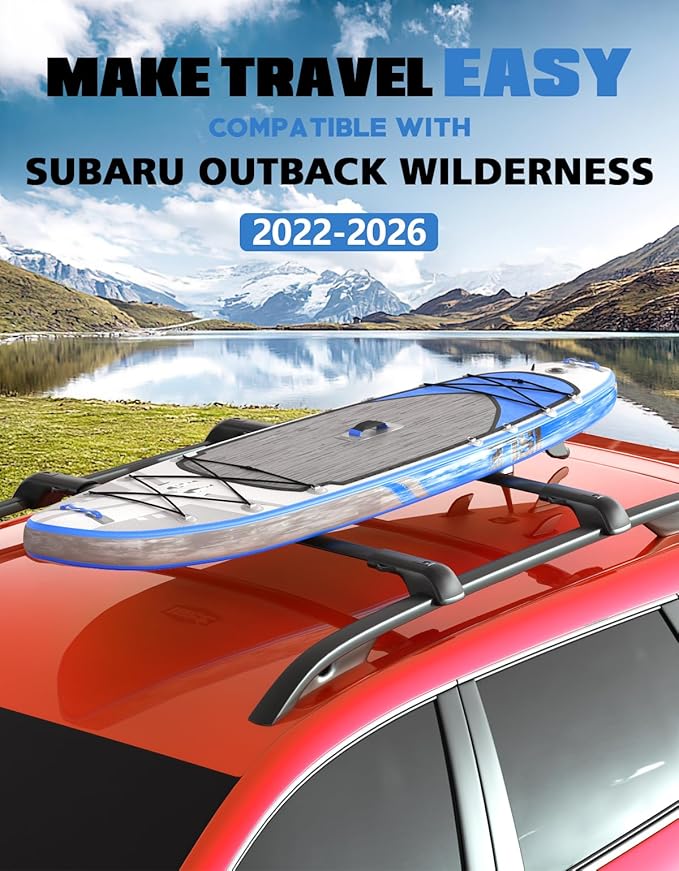 FengYu 300lbs Roof Rack Cross Bars Compatible with Subaru Outback Wilderness 2022-2026 (Only Fit Wilderness), Lockable 300lb Aluminum Roof Rails Crossbars Cargo Bars Rooftop Black