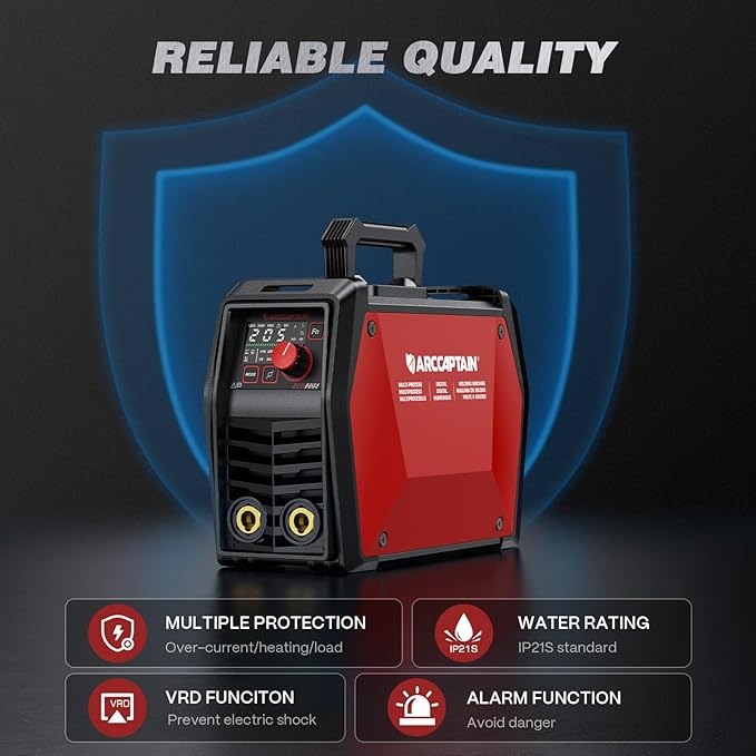 ARCCAPTAIN iControl ARC205 Pro Stick Welder with Lift TIG Torch, [APP Control] 205Amp ARC/Lift TIG Welding Machine, Large LED Display, IGBT Inverter 120V/240V MMA Welder with Hot Start, Arc force