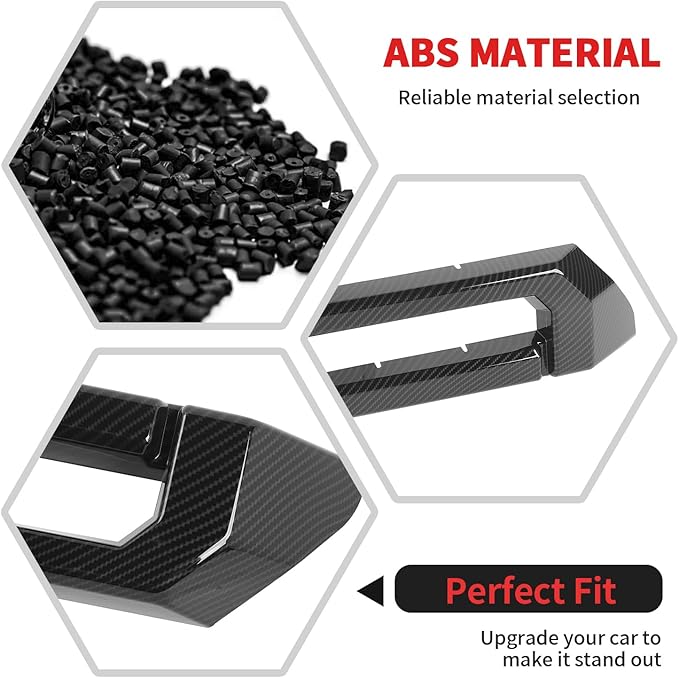 RT-TCZ Front Grille Inserts Trim Cover Grill Frame Decoration Exterior Accessories for Toyota 4Runner 2024 2025 (Black Carbon Fiber)