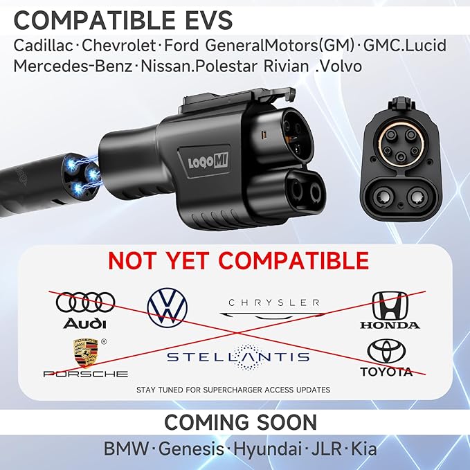 Tesla Supercharger Adapter, NACS to CCS Adapter, [Max 500A, 1000V] for Ford, Rivian, Cadillac, Polestar GM& More, NACS to CCS1 Charger Adapters is Compatible with V3 and V4 Tesla Superchargers Station