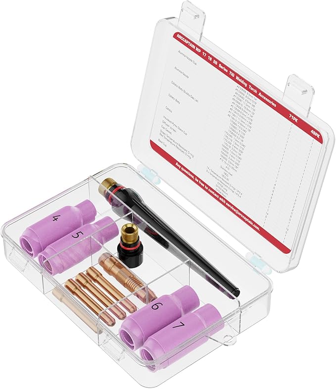 ARCCAPTAIN 11Pcs TIG Welding Torch Consumables Kit Collets Alumina Ceramic Cups for WP-17/18/26