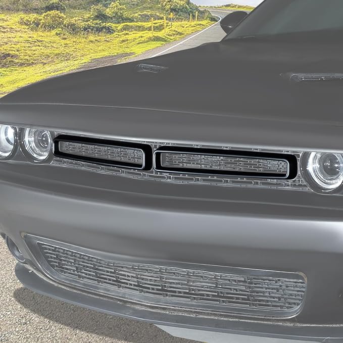 for Challenger Grille Insets Trim Cover Fit for Dodge Challenger 2015-2023 Matt Black Exterior Accessories 2pcs