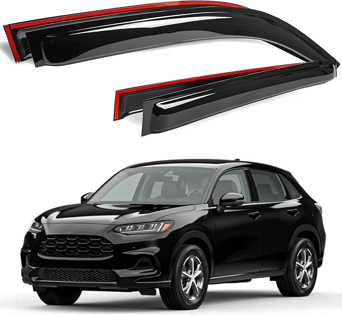 AUXKO Window Rain Guard for Honda HRV 2023 2024 2025 2026 Outside Tape-On Shatterproof Sun Smoke Guard Vent Visor Side Window Wind Deflectors Accessories for Honda HR-V 2023 2024 2025 2026