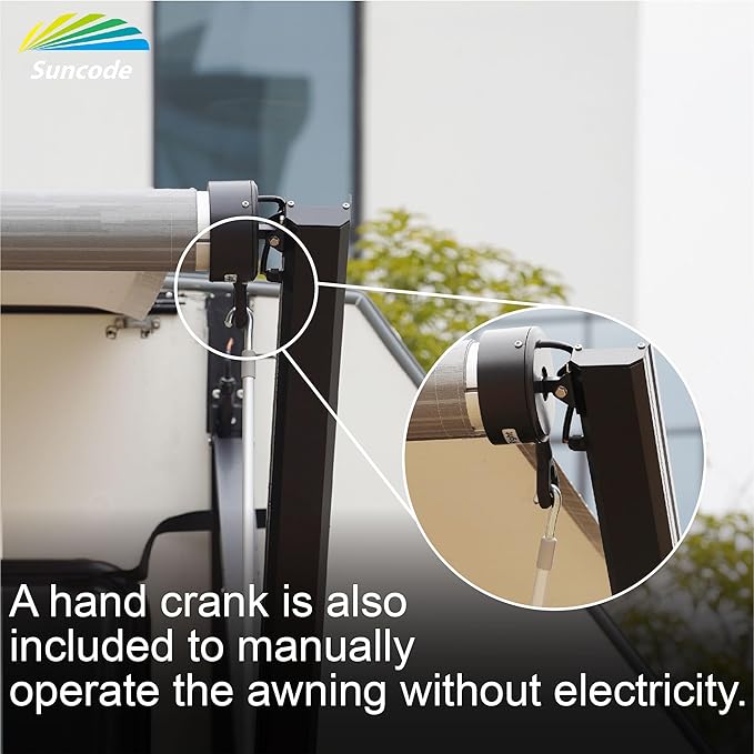 Suncode Black Motorized RV Awning Modular Retractable RV Awning Complete Kit for RV,5th Wheel,Travel Trailers,Toy Haulers,and Motorhome RV Trailer Awning for Home or Camper-10x8Ft-Sliver Fade
