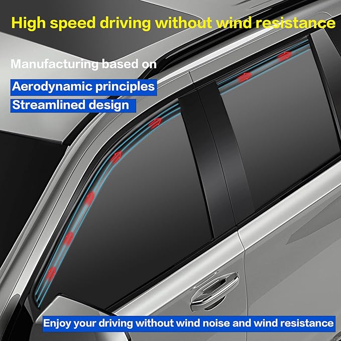 Window Rain Guards Visors for 2009-2018 Dodge Ram 1500 Quad Cab, Out-Channel Window Vent Wind Shades Deflectors for 09-18 Ram 1500 Extended Cab