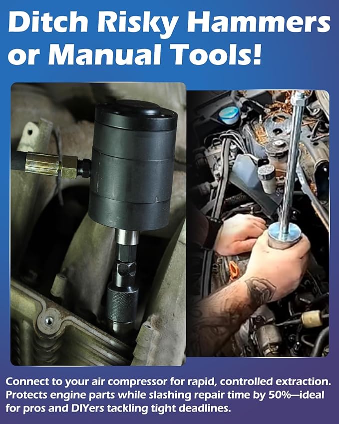 Pneumatic Injector Puller Set Compatible with Diesel Engines 23 PCS Air Vibration Injector Removal Tool Kit