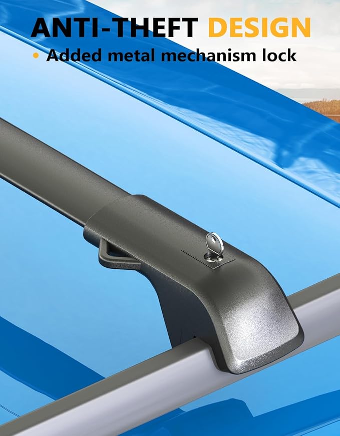 Tuyoung 300lbs Roof Rack Cross Bars Compatible with Subaru Crosstrek 2024 2025 2026 Limited/Premium/Sport (Not for Wilderness) with Side Rails, Lockable Aluminum Roof Crossbars Rooftop Luggage Racks