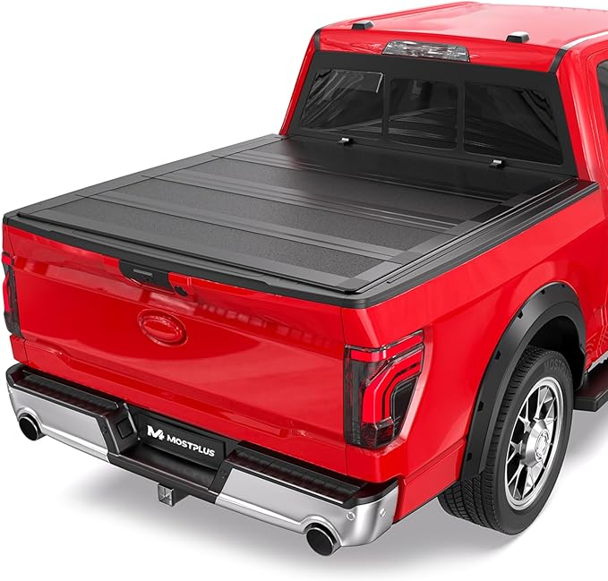 MOSTPLUS Low-Profile Quad-Fold Hard Truck Bed Tonneau Cover Compatible for Ford Maverick 2021-2025 2WD/4WD (4.5 FT Feet Bed)