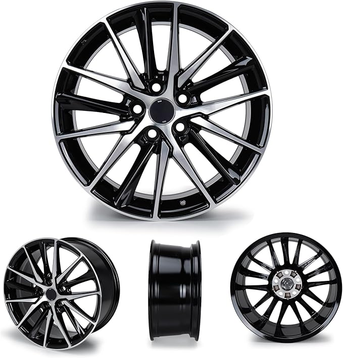 New 18" x 8" Aluminum Alloy Replacement for OE Wheel Rim Compatible with Toyota Camry 2021 2022 2023 Black, Fits for Front or Rear Wheel 95093, Set of 4