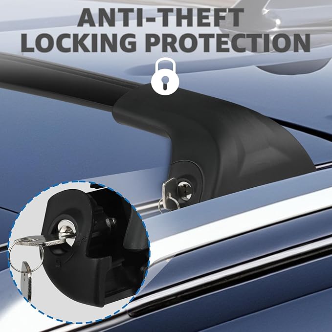 Roof Rack Cross Bars Compatible with Jeep Grand Cherokee L 2021-2025 & Grand Cherokee WL 2022-2025, Adjustable Aluminum 300LBS Anti-Theft Lock Cargo Carrier Rooftop Crossbar for Bike,Snowboard,Luggage