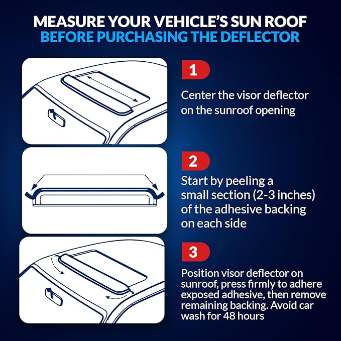Sunroof Wind Deflector Car Sunroof Cover Compatible with 2006-2008 Honda Fit | Waterproof Moonroof Auto Window Deflectors Visor Thickness 1.4mm 880mm 34.6" | Dark Smoke | Set of 1