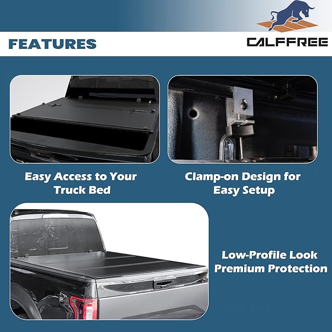 Low Profile Tri-fold Truck Bed Tonneau Cover Compatible with 2019–2026 Chevy/GMC Silverado/Sierra 1500 | 5'8" (69.6") Bed | CFLPX029