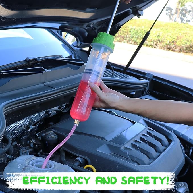 SWANLAKE 500cc Fluid Extractor & Fill Pump, Automotive Fluid Pump Extractor, Oil Change Pumps with 23'' Long Hose, 2PCS 12'' Extension Tubes, Suction Pumps for Lawn Mowers Cars