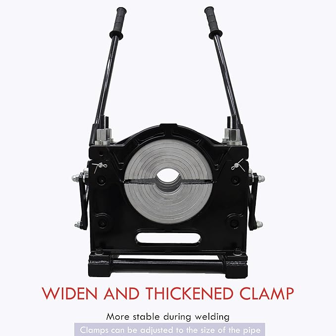 TECHTONGDA Pipe Welding Machine Electric Tube Butt Fusion Equipment for PE PP PB PVDF PPR 2.48-7.87inch Hand Push Two Clamps