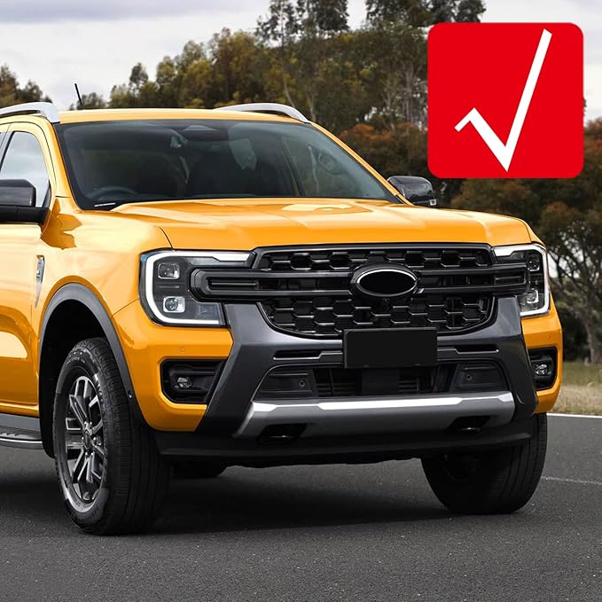 HIGH FLYING 2024 2025 for Ford Ranger Wildtrack Car Exterior Accessories Front Middle Grille Insert Bumper Overlay ABS 4pcs Carbon Style