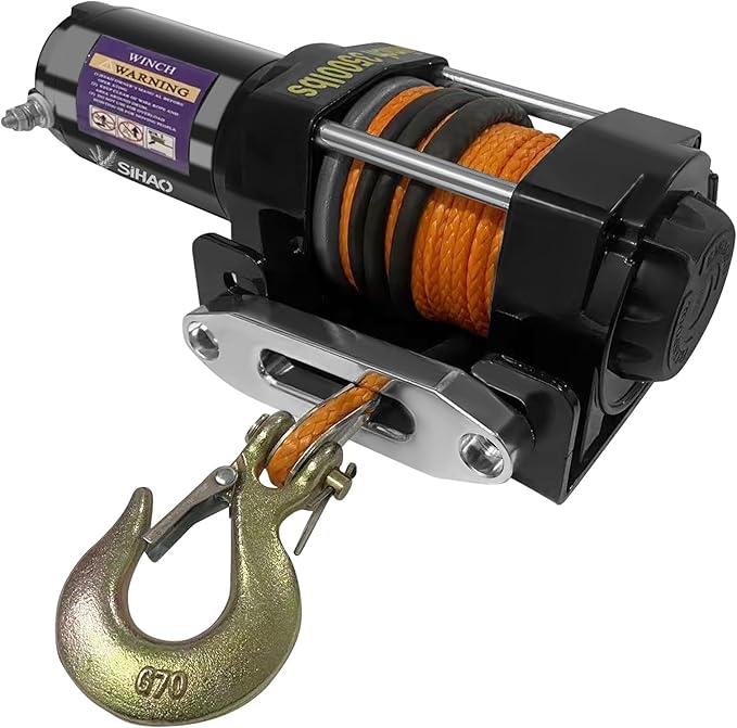 Electric Winch, Truck Winch, Waterproof Electric Winch Kit with Wireless Remote & Hawse Fairlead for Truck Jeep SUV Boat car (3500 lb)