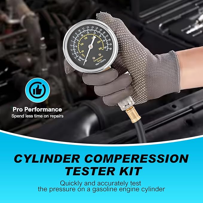 Nilight Engine Compression Tester Kit, 11 PCS with Spark Plug Tester, Automotive Cylinder Pressure Gauge Tool Set for Gasoline Engines