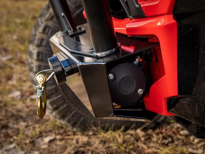 SuperATV Winch Mounting Plate for 2018-2021 Polaris RZR XP Turbo S | 2019-2021 Polaris RZR XP 4 Turbo S | Used with Stock OEM Polaris Bumper | Compatible with Many OEM and Aftermarket Winches