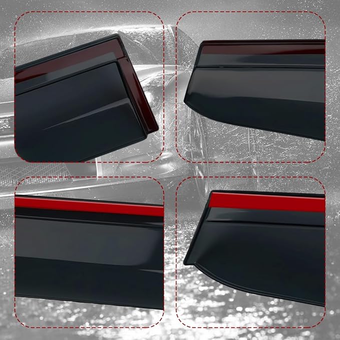 Window Visors Rain Guards Fit 2024, 2025 Chevy Trax Side Window Deflectors Vent Shades Sun Visors Tape-On Mugen Style 4PCS