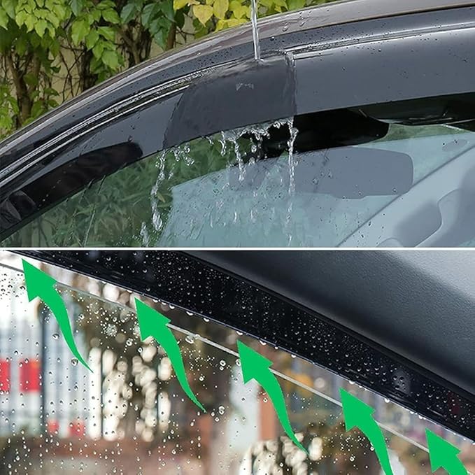 Original 4pcs Rain Guards Set, Outside Mount Window Deflectors, Good Looking Side Window Visors Compatible with 2009-2015 Pilot |94084|