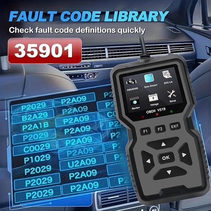 OBD2 Scanner Diagnostic Tool - Check Engine Light Code Reader, Reset Function, Data Stream, I/M Readiness, Full Features, Modes 6 & 8, for All 1996+ Vehicles