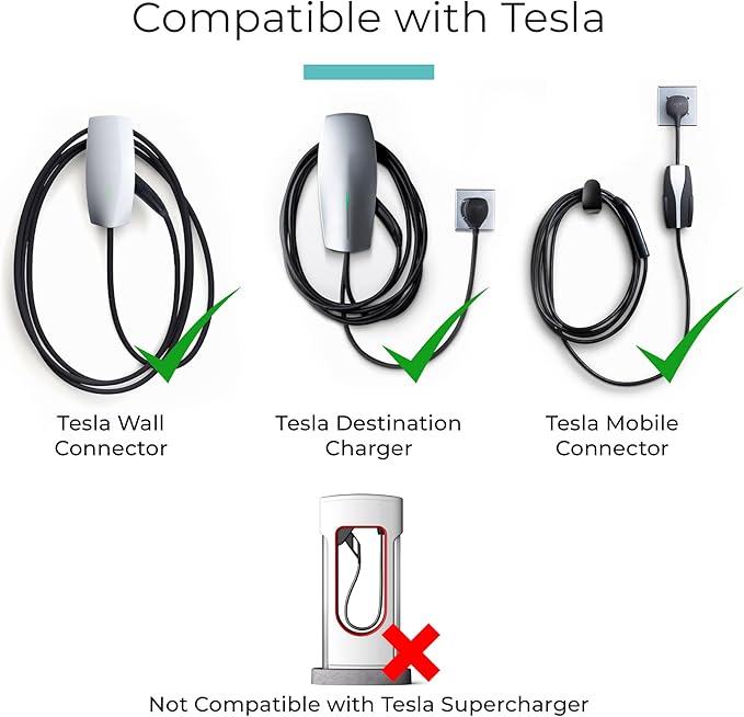 Lectron Tesla to J1772 EV Charging Adapter – NACS Converter, 48 Amp & 250V, Compatible with Tesla High Powered Connectors, Destination Chargers & Mobile Connectors for J1772 Electric Vehicles