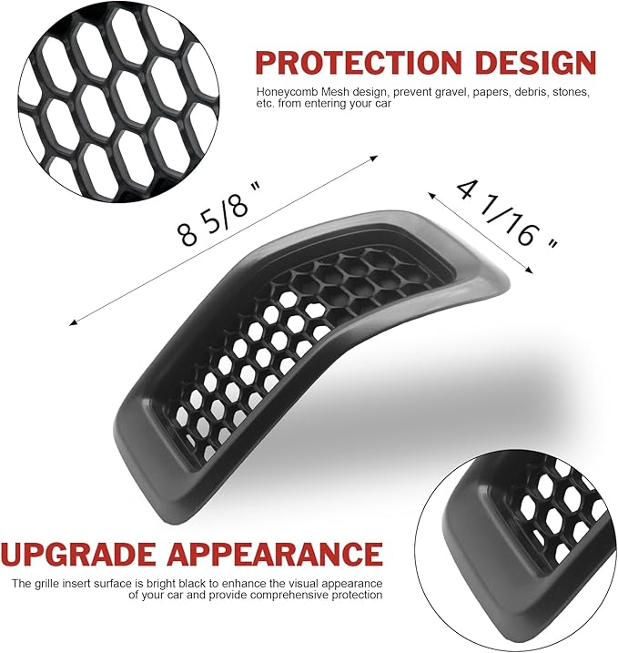JINCHEN 7pcs Grill Mesh Inserts Fit for Jeep Cherokee 2014-2018, Honeycomb Mesh Front Grill Inserts Grille Cover Frame Trims (Retro Gray)