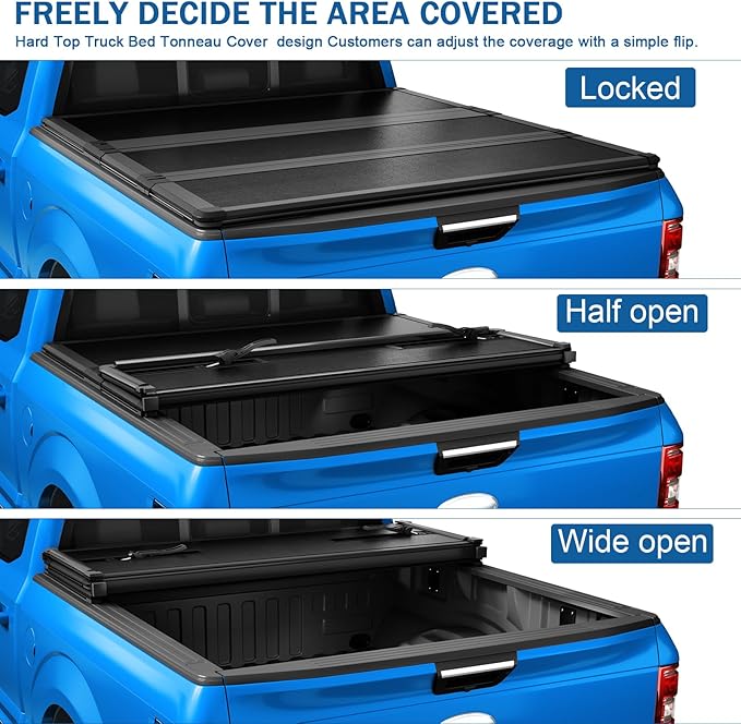 Hard Tri-Fold Truck Bed Tonneau Cover Compatible with 2016-2023 Toyota Tacoma 5FT Bed