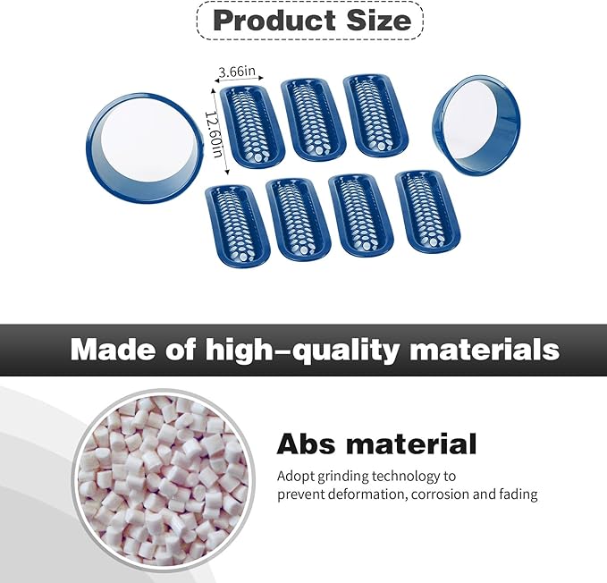 CheroCar for JK Mesh Grille Grill Insert & Headlight Cover Trim Exterior Accessories for Jeep Wrangler JK 2007-2017,Blue…