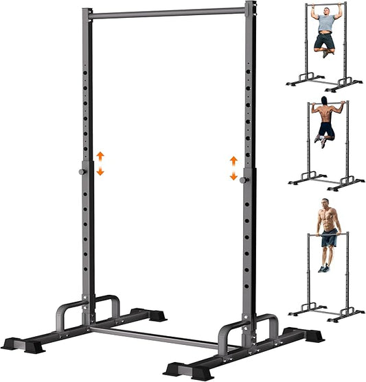 Pull Up Station, Adjustable Pull Up Bar Free Standing Power Racks, Multifunctional Heavy Duty Steel Pull Up Tower, For 2×2" with 1″ Hole Size Squat Rack Accessories, Support 600 LBS Capacity