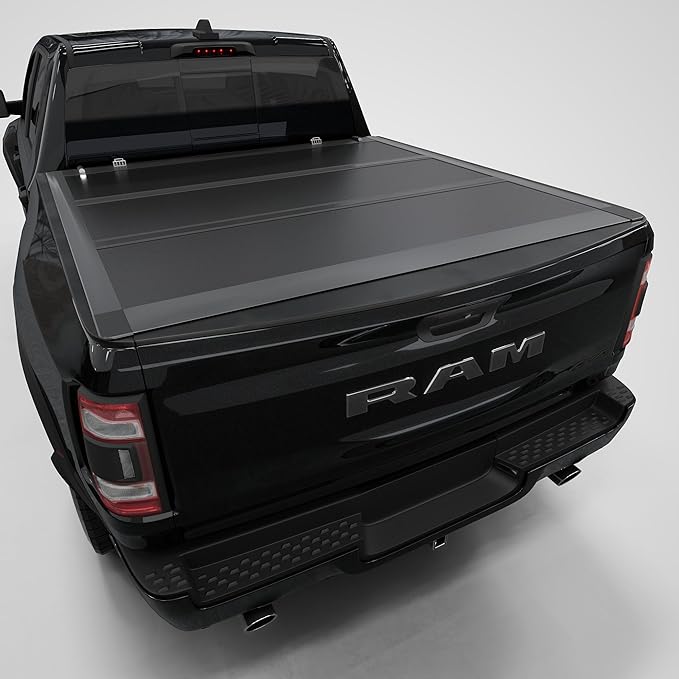 Low Profile Tri-fold Truck Bed Tonneau Cover Compatible with 2009–2026 Dodge Ram 1500 New Body Style Only (Excl. Classic Body) | 5'7" (67.4") Bed Without Ram Box | CFLPX011