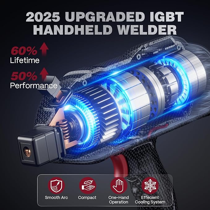 ARCCAPTAIN Stylish Handheld Welder, 110V Portable Welding Machine with IGBT Inverter, 120A Stick Welder with Auto Darkening Goggles and Upgraded Ground Clamp, Fits for 3/32"-1/8" Welding Rods