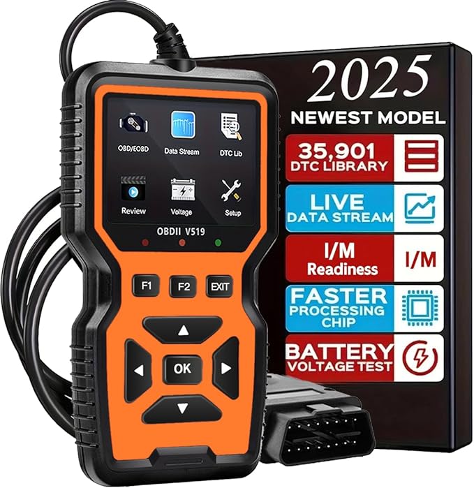 OBD2 Scanner Diagnostic Tool - Check Engine Light Code Reader, Reset Function, Data Stream, I/M Readiness, Full Features, Modes 6 & 8, for All 1996+ Vehicles, Automotriz Scanner