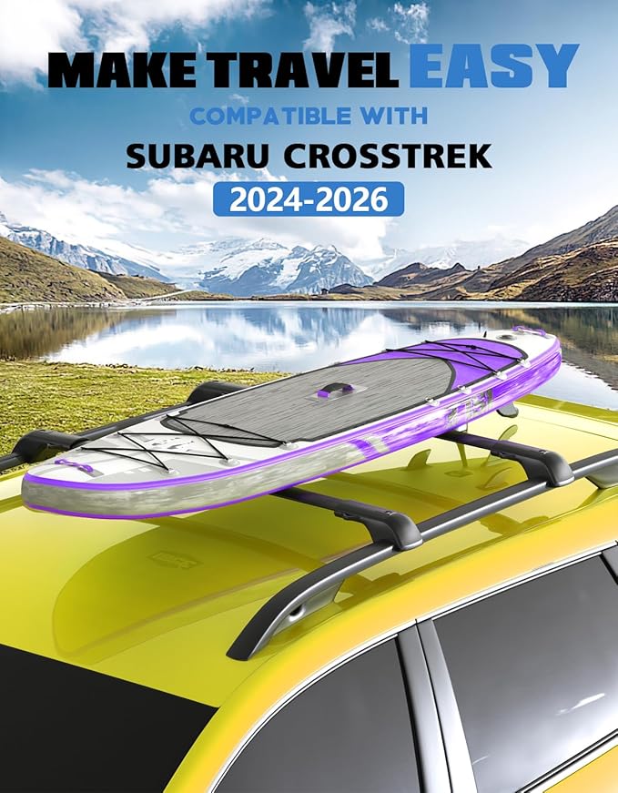 FengYu 300lb Lockable Roof Rack Cross Bars Compatible with Subaru Crosstrek 2024 2025 2026 Limited/Premium/Sport (Not for Wilderness), Aluminum Roof Rails Crossbars Cargo Bars Rooftop Black Carrier