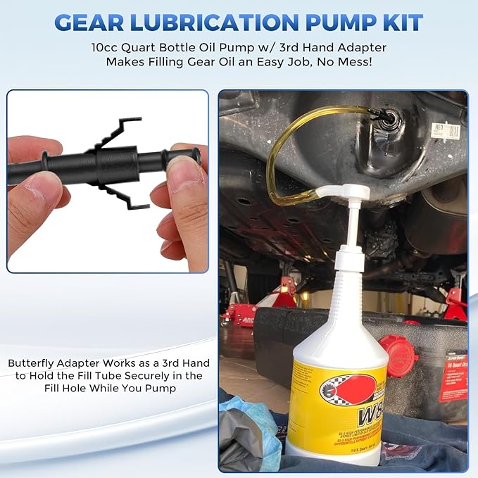 Fluid Pump for Standard Quart Bottles - 10cc Per Pump Stroke， Transmission Fluid Pump with 3rd Hand Adapter，differential fluid pump Transmission Fluid 2025 upgraded model with strong suction power