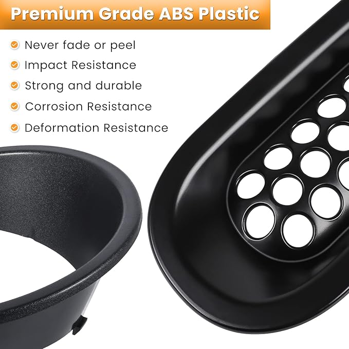 Front Grille Mesh Inserts & Headlight Cover for Jeep Wrangler JK JKU Sport Freedom Rubicon Sahara Unlimited 2007-2018 Exterior Accessories Clip-in Grille Guard Headlight Bezels Trim (Matte Black)