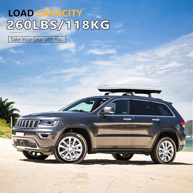 Tuyoung 260lbs Roof Rack Cross Bars Fit for Jeep Grand Cherokee 2011-2021 with Grooved Side Rails, All-Aluminum Lockable Anti-Theft Crossbars Rooftop Cargo Kayak Bike Luggage Racks Carrier Accessories