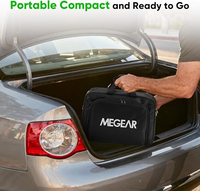 MEGEAR Skysword Ⅱ Level 1-2 EV Charger, 100-240V 16A 23FT Portable EVSE, NEMA 6-20 Plug with NEMA 5-15 Adapter Electric Vehicle Charging Station