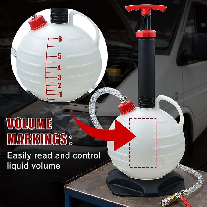 Prokomon 6 Liters Transmission Fluid Pump; Fluid Transfer Pump; Manual Oil Pump; Oil Filling Filler System Tool with 8 Pcs ATF Filler Adapters