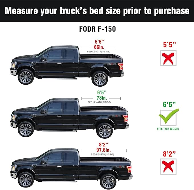 Tutel Low Profile Hard Shell Flip-Up Truck Bed Tonneau Cover|Fits 2015–2026 Ford F-150 6.5' Bed (78") - TTLTMLPFU017